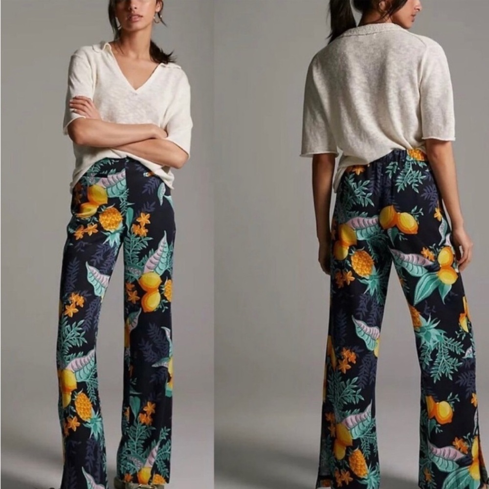 Maeve anthropology fruit lemons printed pants new size 10